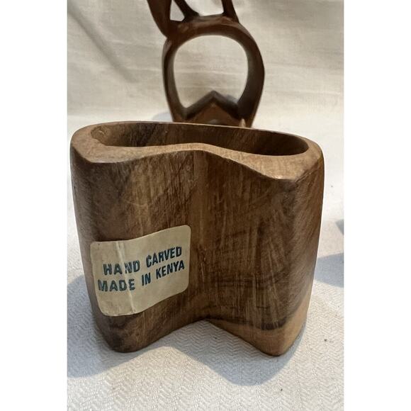 Wooden Safari Animal Hand Crafted Napkin Rings Set of Four Made in Kenya - Picture 4 of 6